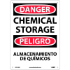 Bilingual Plastic Sign - Danger Chemical Storage
