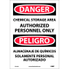 Bilingual Vinyl Sign - Danger Chemical Storage Area Authorized Personnel Only