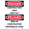 Bilingual Vinyl Sign - Danger Construction Area Keep Out