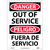 Bilingual Aluminum Sign - Danger Out Of Service