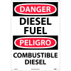 Bilingual Plastic Sign - Danger Diesel Fuel