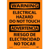 Bilingual Vinyl Sign - Warning Electrical Hazard Do Not Touch