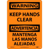Bilingual Aluminum Sign - Warning Keep Hands Clear