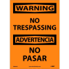 Bilingual Vinyl Sign - Warning No Trespassing