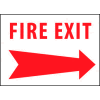 Fire Safety Sign - Fire Exit with Right Arrow - Plastic