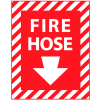 Fire Safety Sign - Fire Hose with Down Arrow - Vinyl