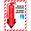 Fire Extinguisher Class Marker - Special Use For Cooking Grease Fires - Plastic
