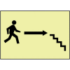 Glow Sign Rigid Plastic - Stairs Right Arrow Man