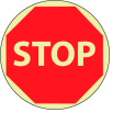 Glow Floor Sign - Stop