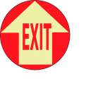 Glow Floor Sign - Exit w/ Arrow
