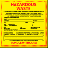 Hazardous Waste Paper Labels - State of California, 500/Roll