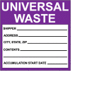 Hazardous Waste Paper Labels - Universal Waste