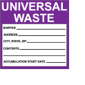 Hazardous Waste Paper Labels - Universal Waste
