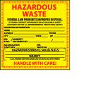 Hazardous Waste Vinyl Labels - For Solids