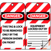 Jumbo Self-Laminating Lockout Tags - Danger Equipment Locked Out By