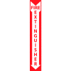 National Marker Company Fire Extinguisher Sign, 4"W x 24"H