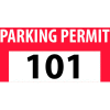 Parking Permit - Red Bumper Decal 101 - 200