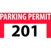 Parking Permit - Red Bumper Decal 201 - 300
