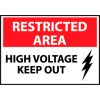 Restricted Area Plastic - High Voltage Keep Out