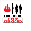 Graphic Safety Labels - Fire Door Please Keep Closed