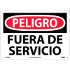Spanish Plastic Sign - Peligro Fuera De Servicio