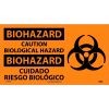 Bilingual Vinyl Sign - Biohazard Caution Biological Hazard