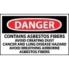 Roll of 500 Hazard Warning Vinyl Labels - Danger Contains Asbestos Fibers