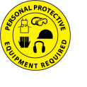 Walk On Floor Sign - Personal Protective Equipment Required