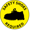 Walk On Floor Sign - Safety Shoes Required