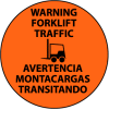 Walk On Floor Sign - Warning Forklift Traffic - Bilingual