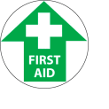Walk On Floor Sign - First Aid