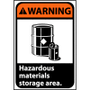 Warning Sign 14x10 Rigid Plastic - Hazardous Materials Storage Area