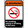 Warning Sign 14x10 Vinyl - No Smoking, Eating Or Drinking