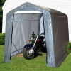 6x10x6'6" Peak Style Shed 4-15"Anchor 1-3/8" Frame - Grey