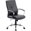 Boss Executive Chair with Arms - Leather - Mid Back - Black