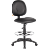 Interion® Drafting Stool with Footring - Vinyl - Black