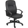 Interion&#174; Executive Office Chair With High Back & Fixed Arms, Synthetic Leather, Black