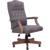 Boss Classic Slate Gray Linen Chair w/ Driftwood Finish