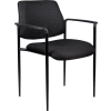 Boss Stacking Guest Chair with Arms - Fabric - Mid Back - Black - Pkg Qty 4