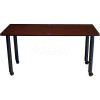 Boss 48" x 24" Rectangular Training Table with Casters, Mahogany