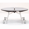NPS® 72" Mobile Round Table - MDF with ProtectEdge - Chrome Frame - Grey Nebula