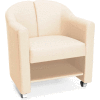 OFM Contour Series Mobile Club Chair, Anti-Microbial/Anti-Bacterial Vinyl, Linen