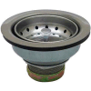 Dearborn Brass 15BN Snap-N-Tite Sink Basket Strainer SS Body & Basket, 3-3/4"L, Brass Nuts - Pkg Qty 24