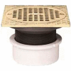 Oatey 72047 3" or 4" PVC Adjustable General Purpose Drain with 5" Brass Grate & Square Ring