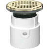 Oatey 72098 4" PVC Pipe Base Adjustable General Purpose Drain with 5" Chrome Grate & Round Ring