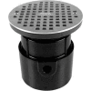 Oatey 72129 4" PVC Hub Base Adjustable General Purpose Drain with 6" Brass Grate