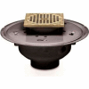 Oatey 72176 6" PVC Adjustable Commercial Drain with 6" Nickel Grate & Square Ring