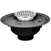 Oatey 72354 4" PVC Adjustable Commercial Drain with 8" Cast Nickel Grate & Round Top