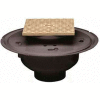 Oatey 74142 2" PVC Adjustable Commercial Cleanout with 6" Brass Cover & Square Ring
