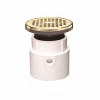 Oatey 82138 4" ABS Pipe Base Adjustable General Purpose Drain with 6" Brass Grate & Round Ring